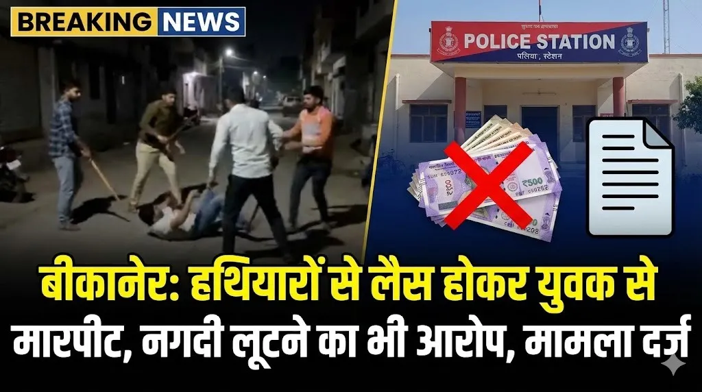 बीकानेर: हथियारों से लैस होकर युवक से मारपीट, नगदी लूटने का भी आरोप, मामला दर्ज