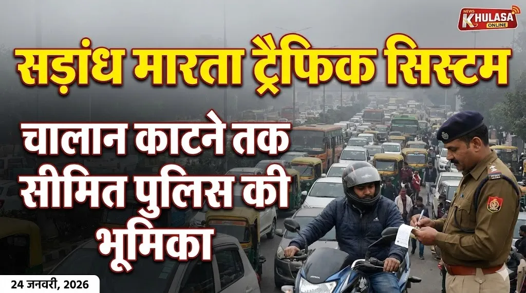 चालान काटने तक सीमित पुलिस की भूमिका,देखे वीडियो