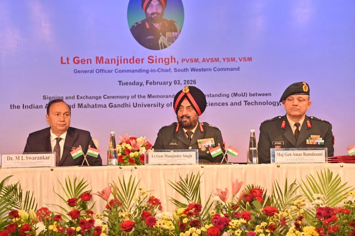 भारतीय सेना और महात्मा गांधी चिकित्सा विज्ञान एवं प्रौद्योगिकी विश्वविद्यालय के बीच ऐतिहासिक स्वास्थ्य समझौता