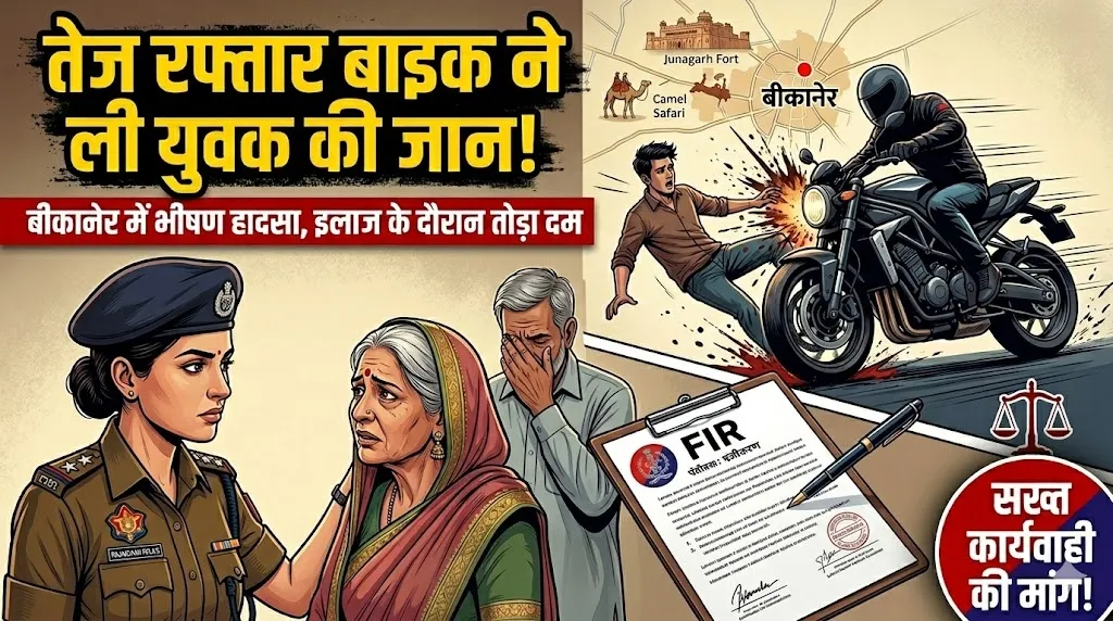 तेज रफ्तार बाइक ने युवक को मारी टक्कर, इलाज के दौरान तोड़ा दम