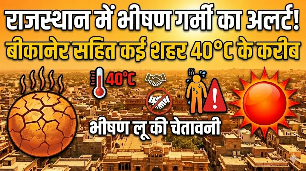 राजस्थान में बढ़ी गर्मी, बीकानेर सहित कई शहरों में पारा 40°C के करीब पहुंचा