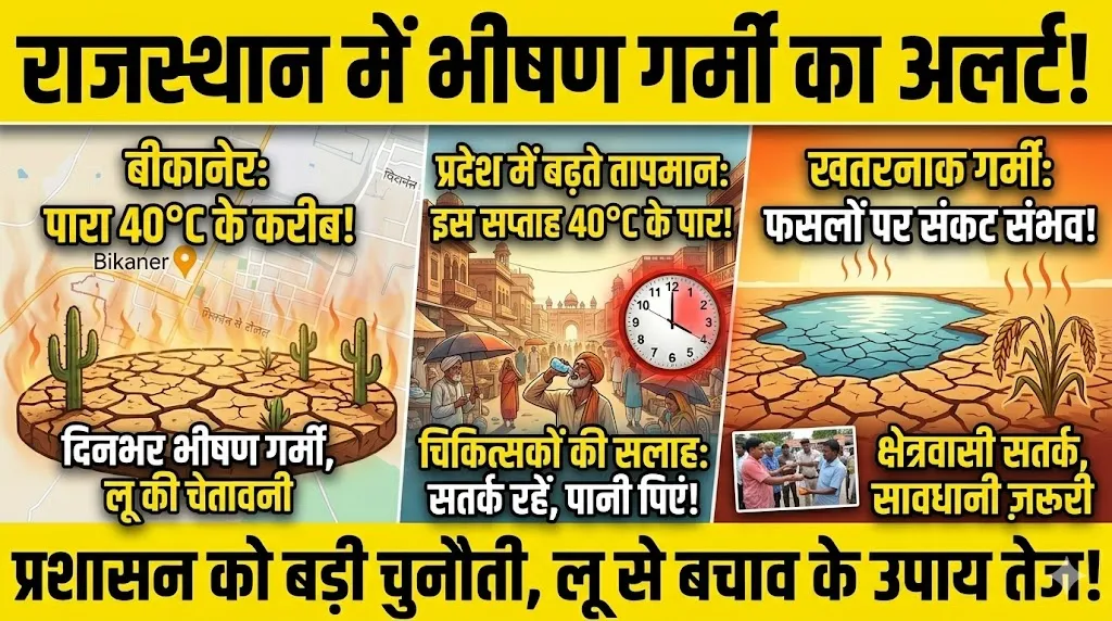 राजस्थान में बढ़ने लगी गर्मी, इस सप्ताह कई शहरों में पारा 40°C के पार संभव