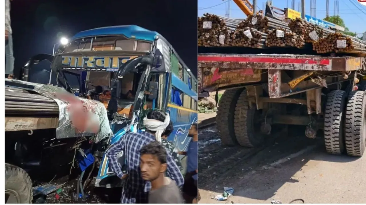 हाईवे पर खौफनाक हादसा: बस में घुसे लोहे के सरिए, 2 की मौत, 15 से ज्यादा घायल