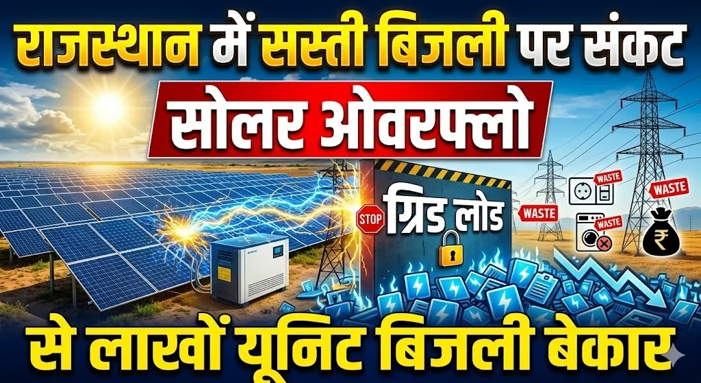 राजस्थान में सस्ती बिजली पर संकट: सोलर ओवरफ्लो से लाखों यूनिट बिजली बेकार