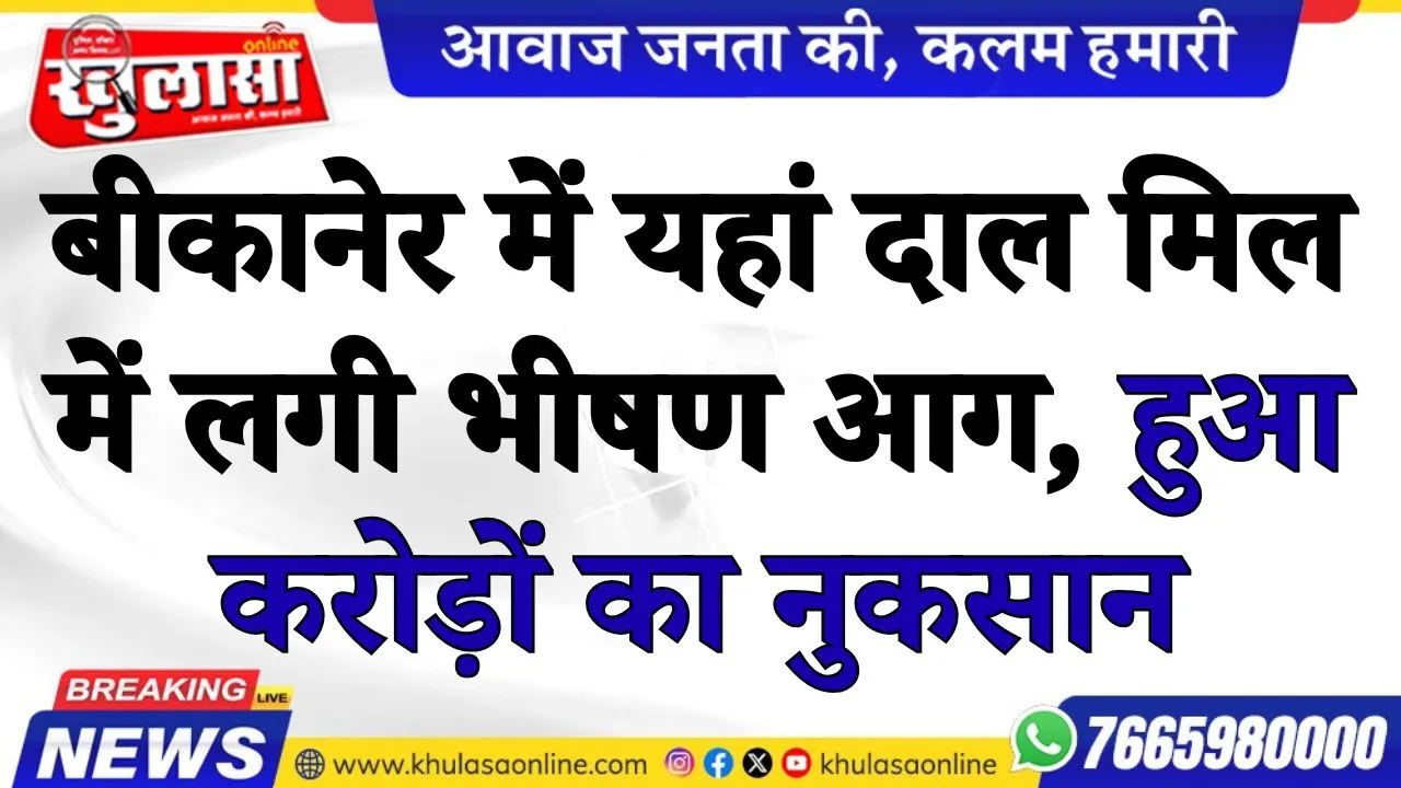 बीकानेर में यहां दाल मिल में भीषण आग, हुआ करोड़ों का नुकसान