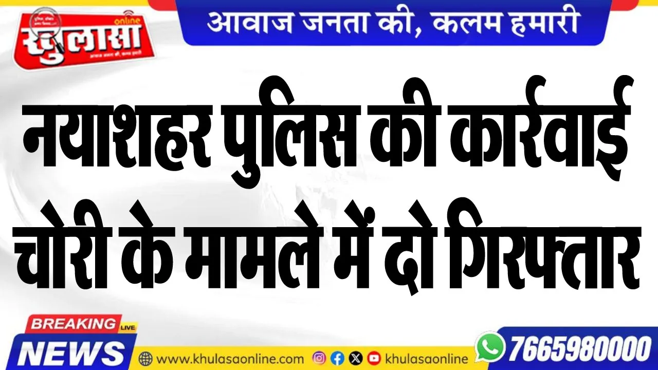 नयाशहर पुलिस की कार्रवाई, चोरी के मामले में दो गिरफ्तार