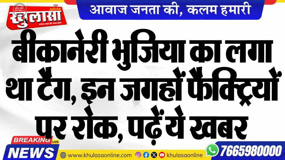 बीकानेरी भुजिया का लगा था टैग, इन जगहों फैक्ट्रियों पर रोक, पढ़ें ये खबर