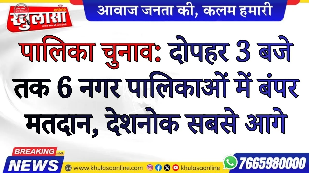 पालिका चुनाव: दोपहर 3 बजे तक 6 नगर पालिकाओं में बंपर मतदान, देशनोक सबसे आगे