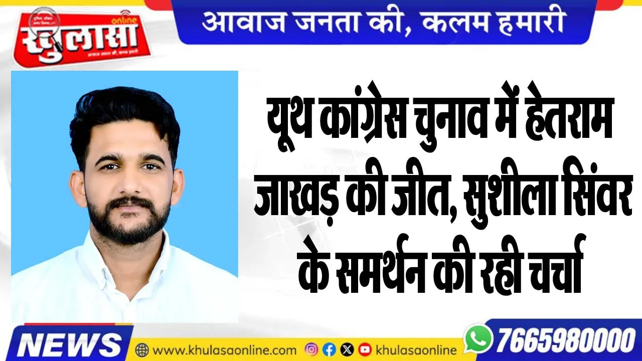 यूथ कांग्रेस चुनाव में हेतराम जाखड़ की जीत, सुशीला सिंवर के समर्थन की रही चर्चा
